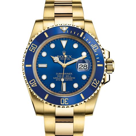 goldene rolex blau|Rolex submariner gold watch.